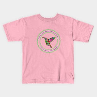 Hummingbird in Flight - Psalms 65:8 - Bird Art 1 Kids T-Shirt